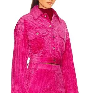 L'Academie Hot Pink Corduroy Jacket, size M